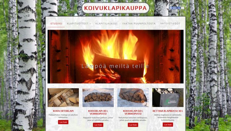 Koivuklapikauppa-verkkosivut Koivuklapikauppa-verkkosivut