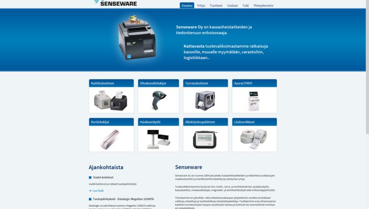 Senseware -verkkosivut Senseware -verkkosivut